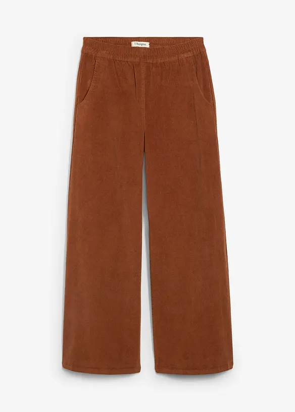 Manšestrové kalhoty s pohodlným pasem, High Waist, bonprix