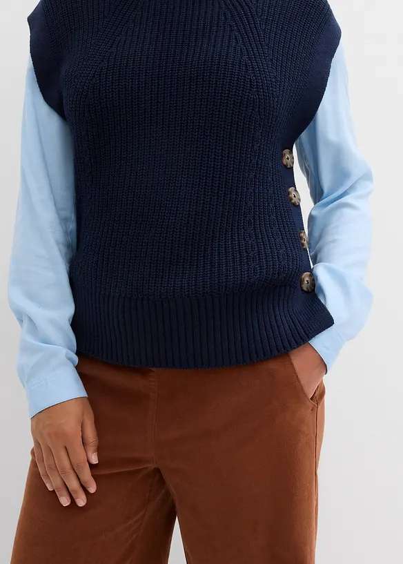 Manšestrové kalhoty s pohodlným pasem, High Waist, bonprix