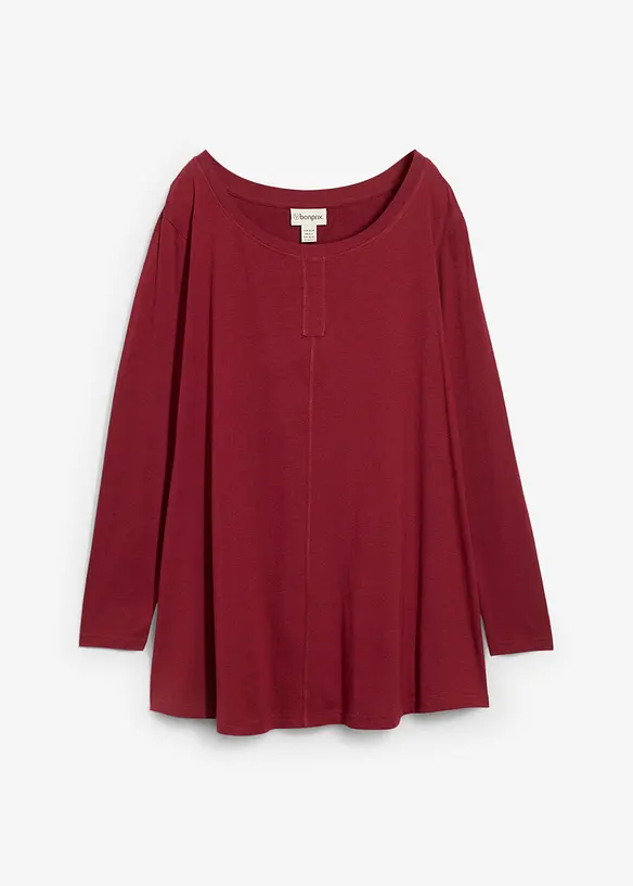 Tričko s dlouhým rukávem, ze směsi bavlny a viskózy, bonprix