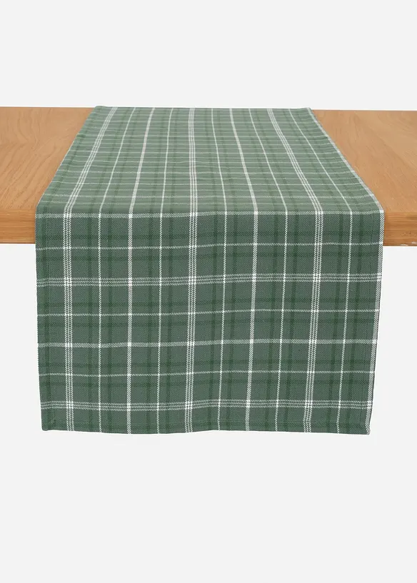 Běhoun na stůl s kostkovaným vzorem, z organické bavlny, bonprix