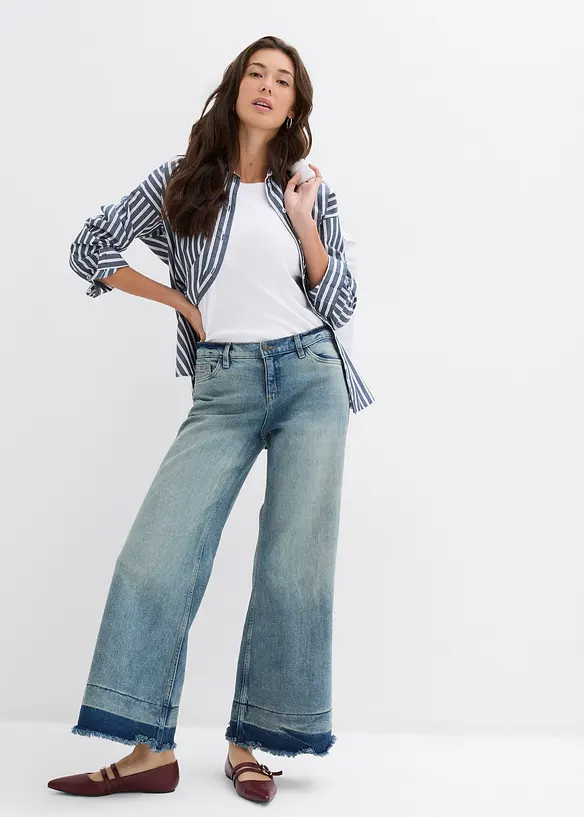 Džíny Wide Leg, Mid Waist, bonprix