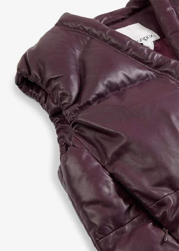 Kožená prošívaná vesta z nappa jehnětiny, bonprix