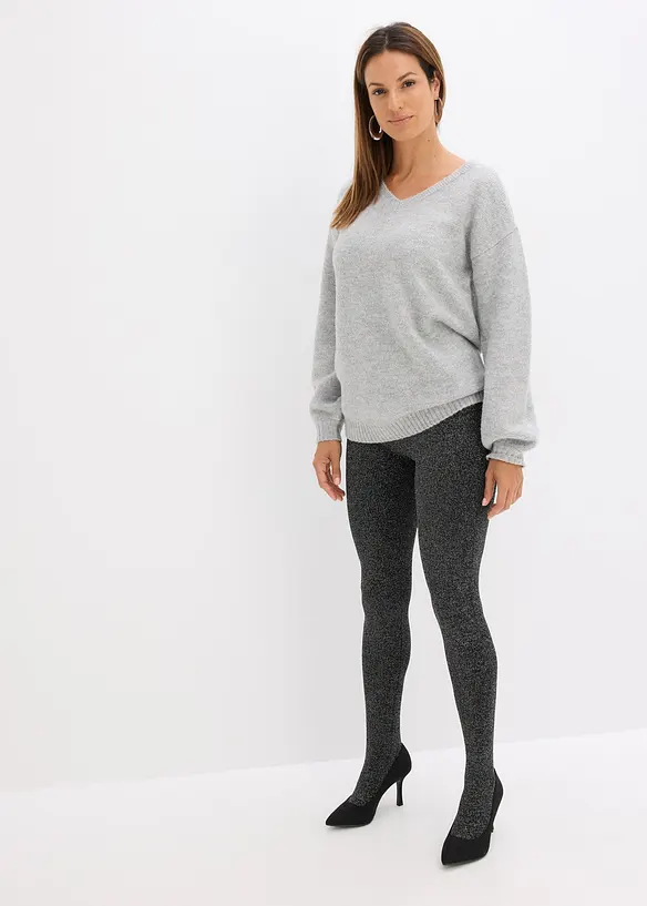 Flísové termo punčochové kalhoty z třpytivé příze, bonprix