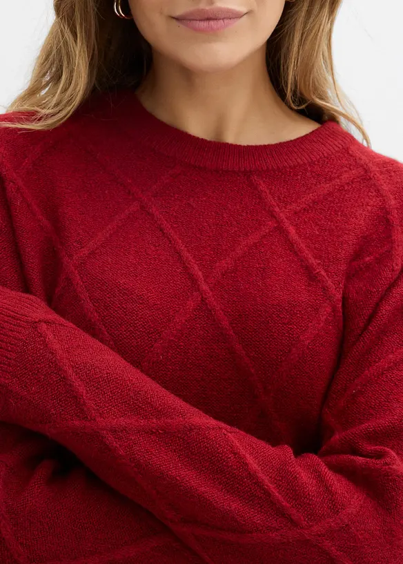 Oversize svetr s copánkovým vzorem, bonprix