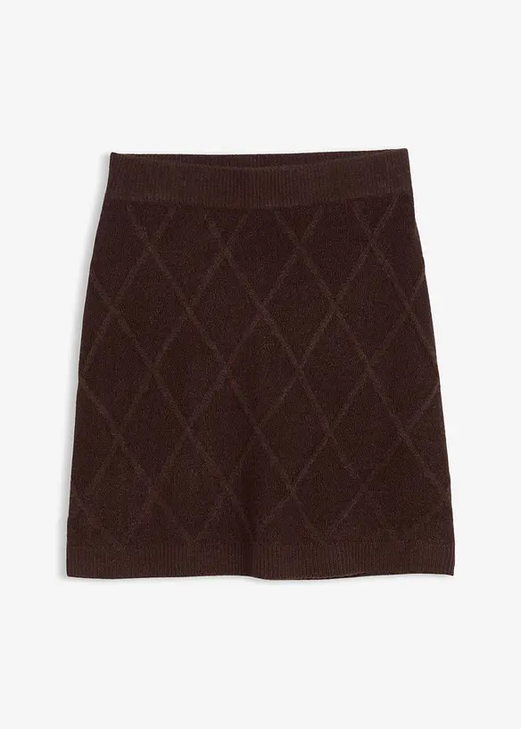 Pletená sukně s copánkovým vzorem, bonprix