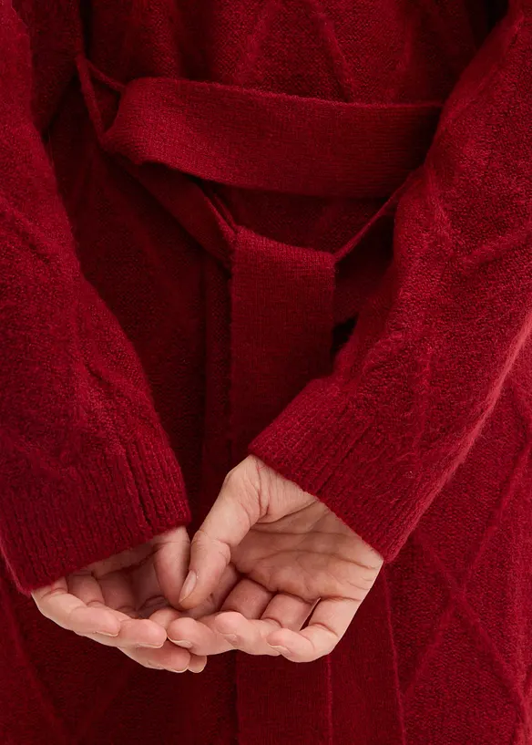 Pletený kabát s copánkovým vzorem, bonprix