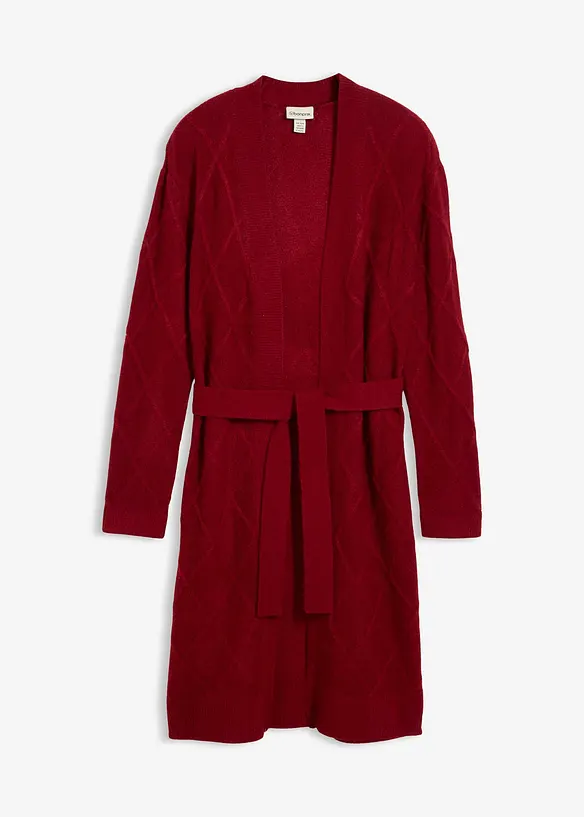 Pletený kabát s copánkovým vzorem, bonprix