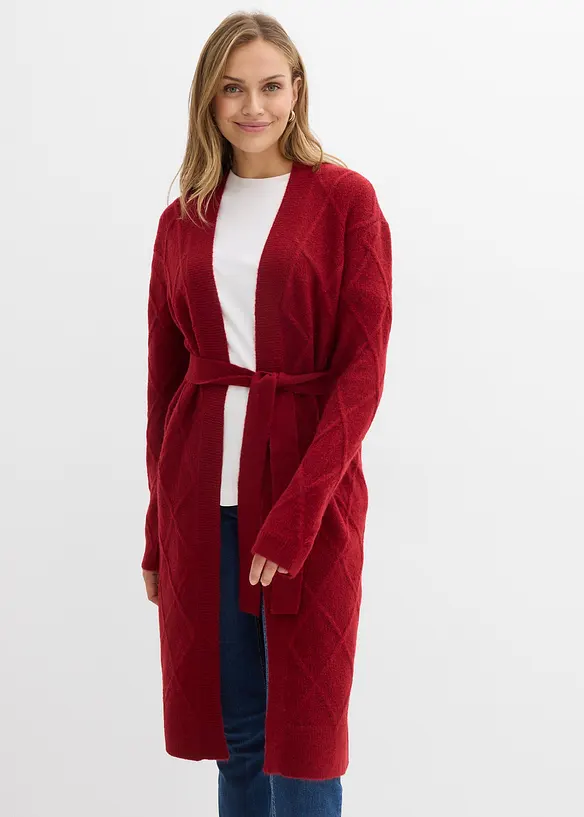 Pletený kabát s copánkovým vzorem, bonprix