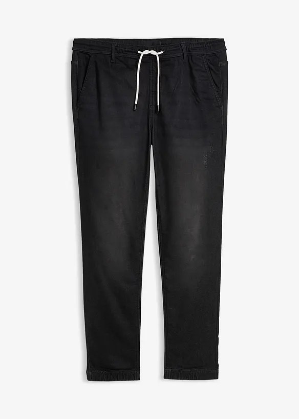Teplákové džíny bez zapínání, Regular Fit, Straight, bonprix