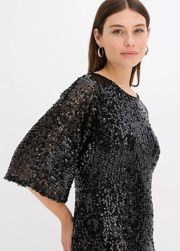 Oversize šaty s pajetkami, bonprix