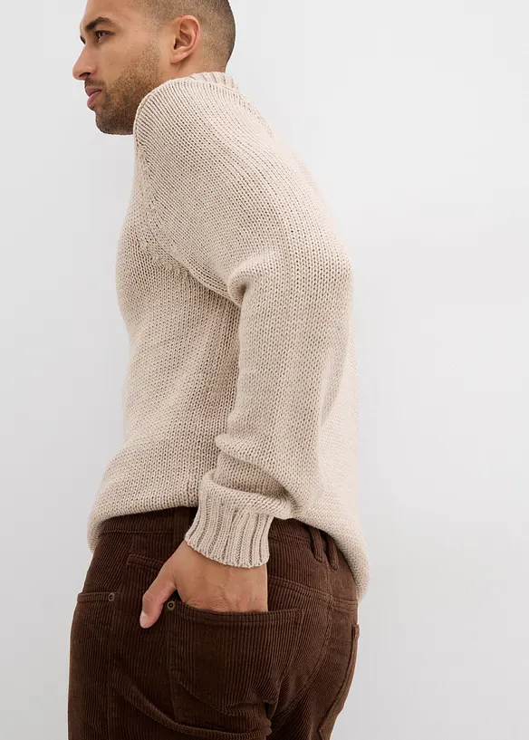 Manšestrové strečové kalhoty Regular Fit Straight, sepraný vzhled, bonprix