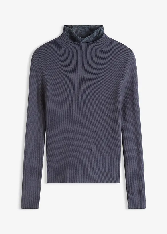 Žebrovaný svetr ze splývavé viskózové směsi, bonprix