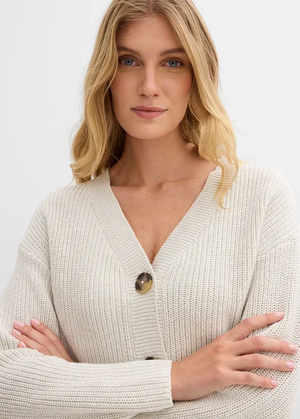 Kabátek ze silnější pleteniny z čisté bavlny, bonprix