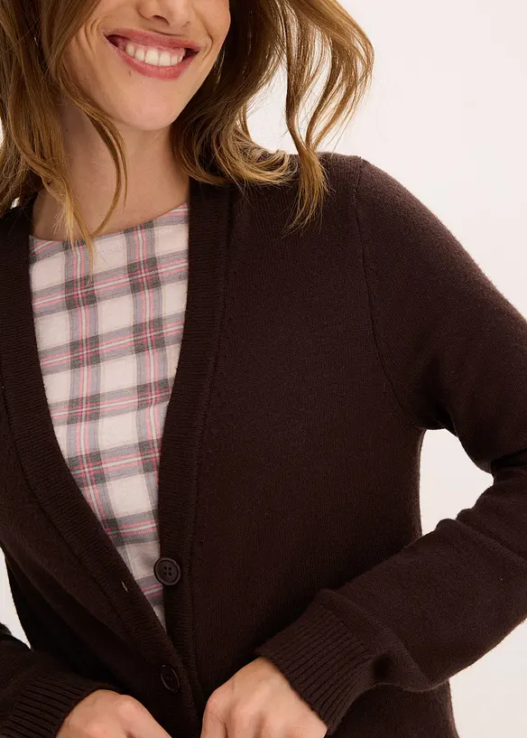 Dlouhý pletený kabátek z měkké viskózové směsi, bonprix