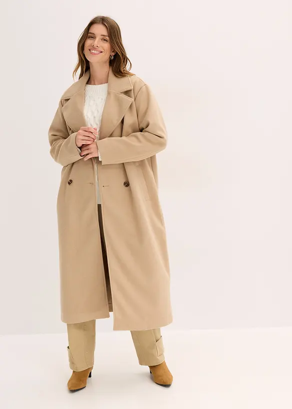 Oversize kabát s vlněným vzhledem, bonprix