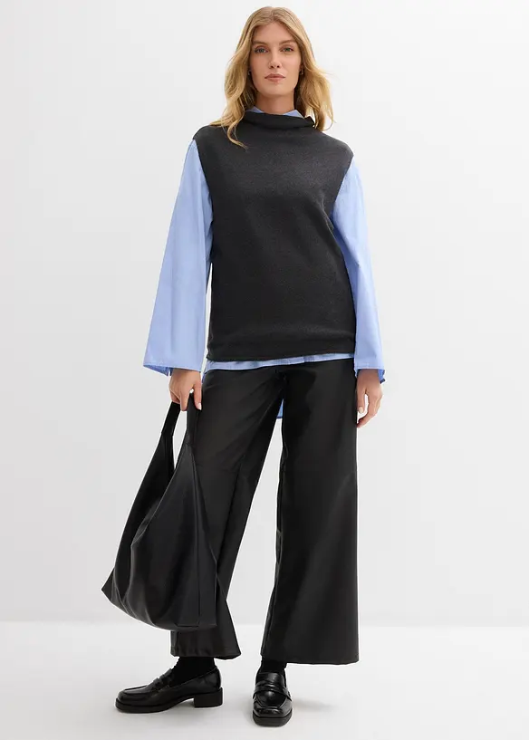 Svetr bez rukávů z čisté bavlny, bonprix