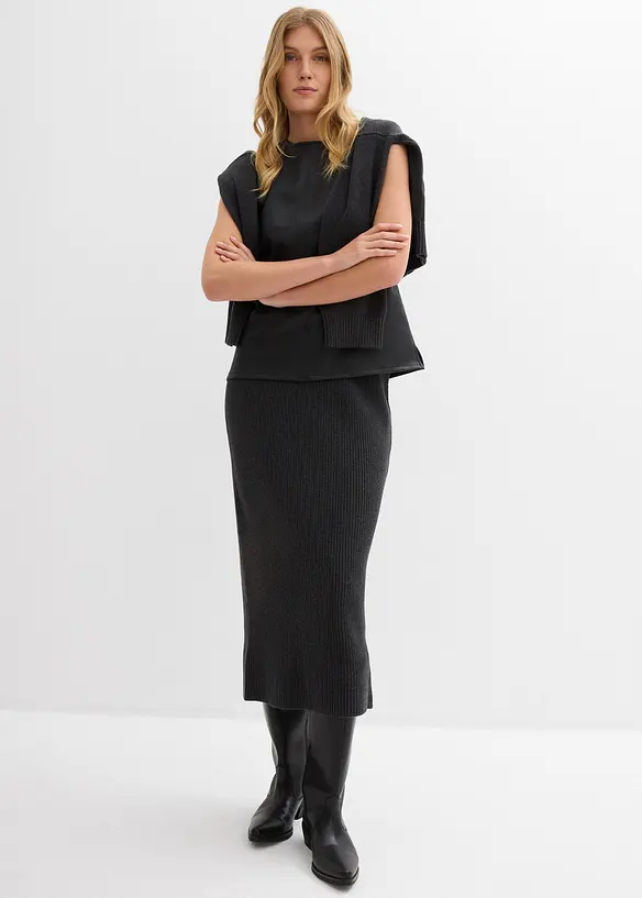 Pletená sukně z čisté bavlny, bonprix