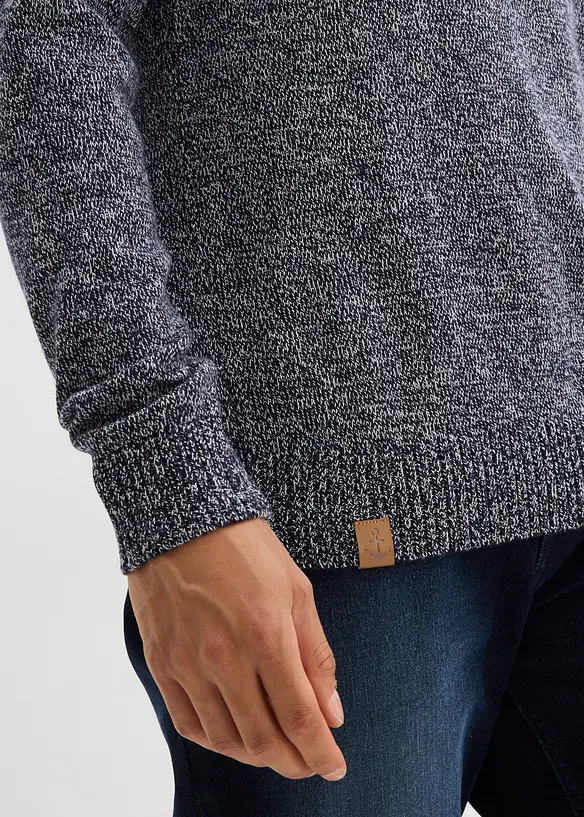 Svetr s kulatým výstřihem, s čistou bavlnou, bonprix