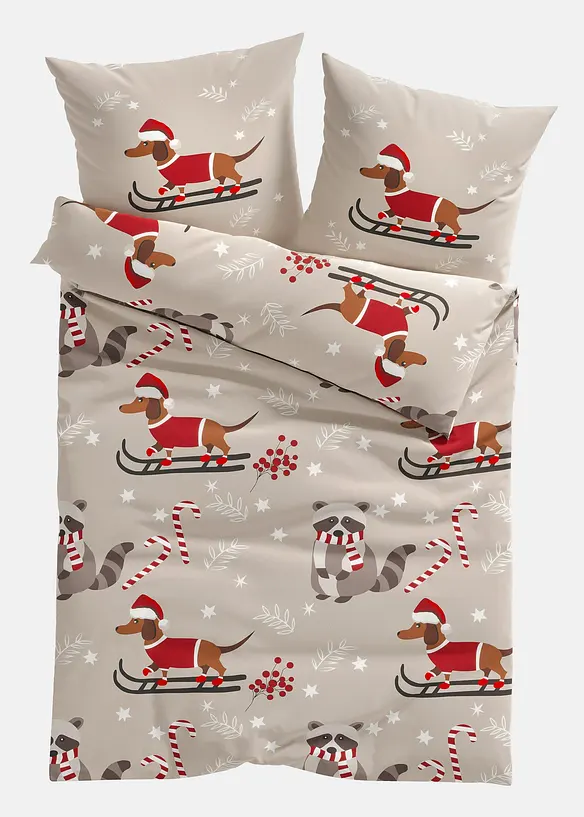 Povlečení s vánočním jezevčíkem, bonprix