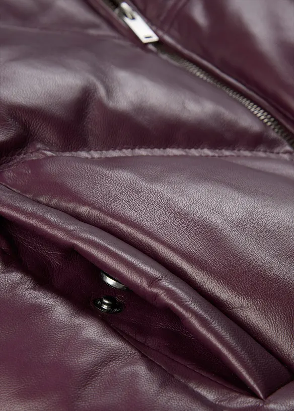 Kožená prošívaná bunda z nappa jehnětiny, bonprix