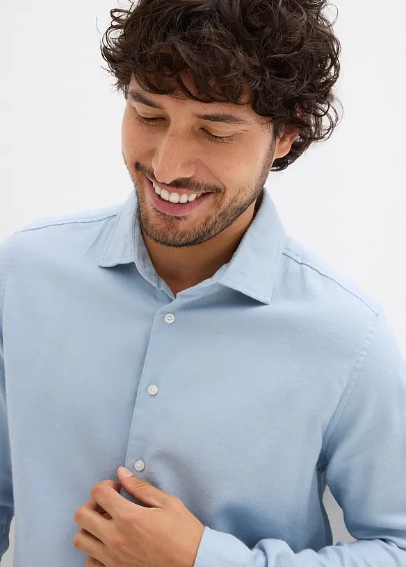 Business košile z flanelu z čisté bavlny, Slim Fit, bonprix