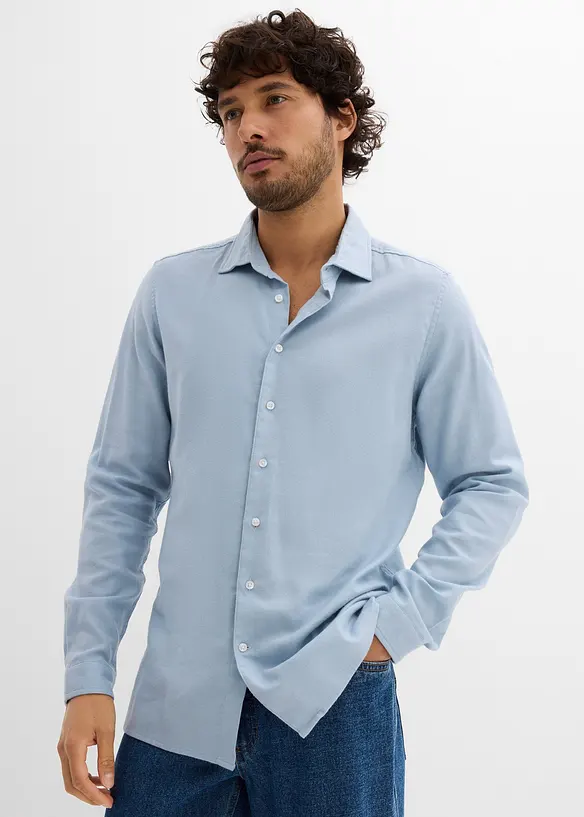 Business košile z flanelu z čisté bavlny, Slim Fit, bonprix
