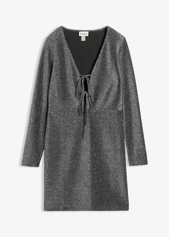 Třpytivé minišaty s ozdobnou mašlí, bonprix