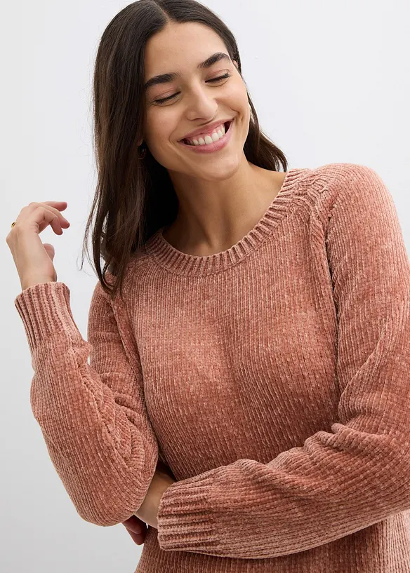 Oversized pletené šaty, bonprix