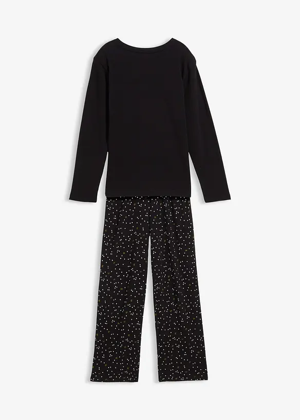 Pyžamo z měkké bavlny, s třpytivým potiskem, bonprix