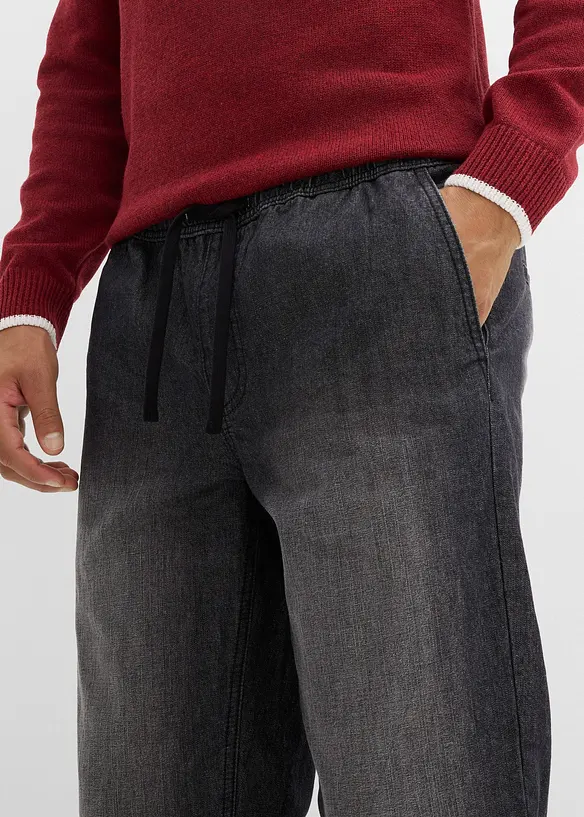 Termo džíny bez zapínání, s flanelovou podšívkou, Regular Fit, Straight, bonprix