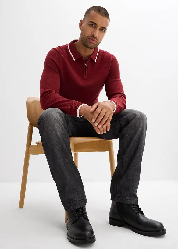 Termo džíny bez zapínání, s flanelovou podšívkou, Regular Fit, Straight, bonprix