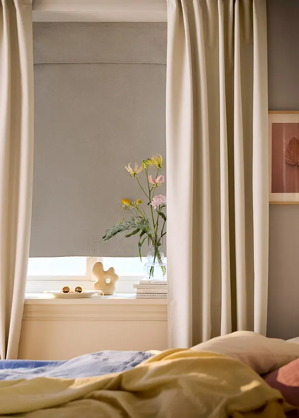 Zatemňovací závěs se strukturou a stejnobarevnou zadní stranou (1 ks v balení), bonprix