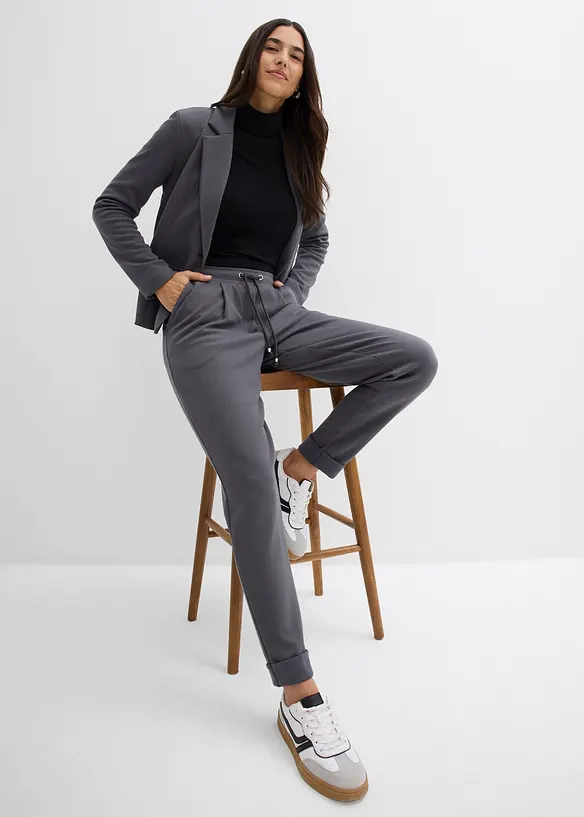 Kalhoty bez zapínání, se splývavou viskózou, bonprix