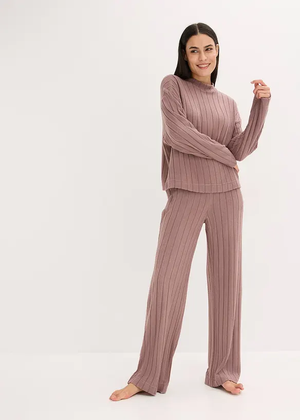 Domácí souprava z měkkého žebrovaného materiálu, oversize, bonprix