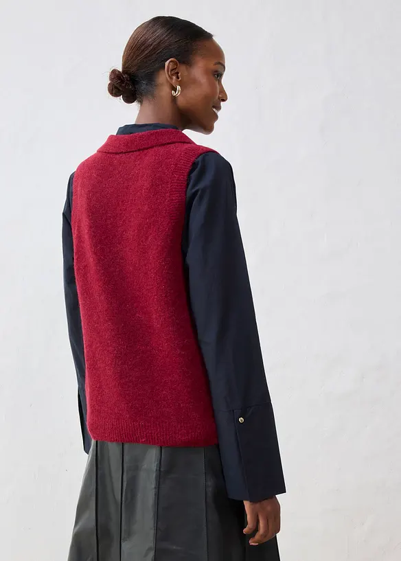 Svetr bez rukávů s vlnou alpaka, bonprix