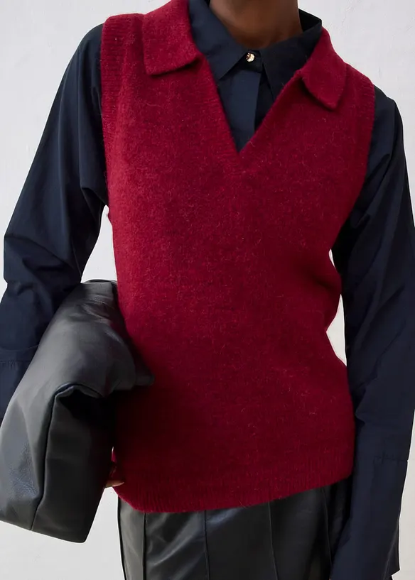 Svetr bez rukávů s vlnou alpaka, bonprix