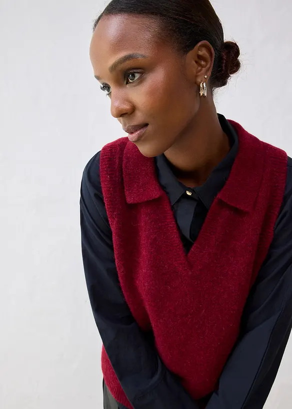 Svetr bez rukávů s vlnou alpaka, bonprix