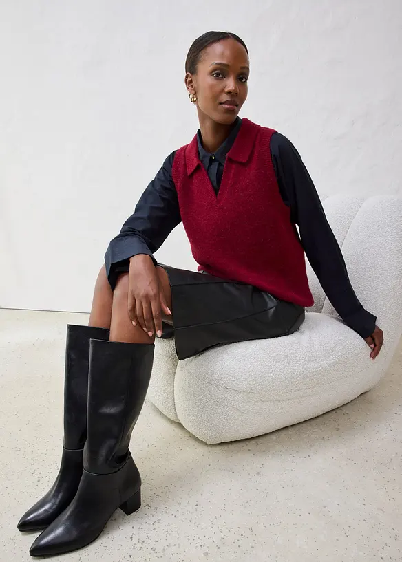 Svetr bez rukávů s vlnou alpaka, bonprix