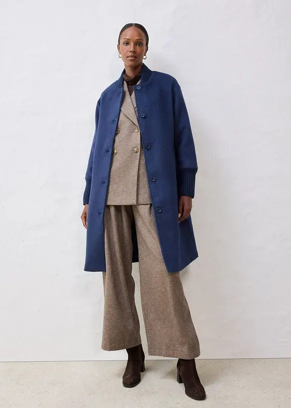 Vlněn&yacute; kab&aacute;t s pletenou aplikac&iacute;, bonprix