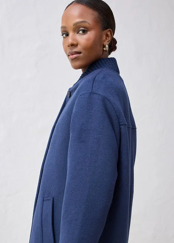 Vlněn&yacute; kab&aacute;t s pletenou aplikac&iacute;, bonprix