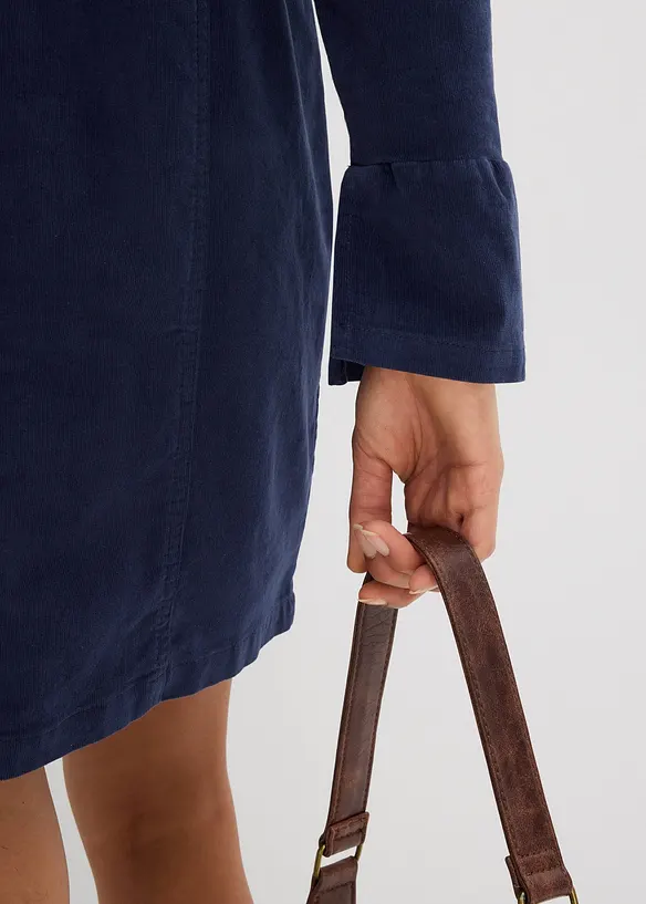 Přiléhavé manšestrové šaty, bonprix