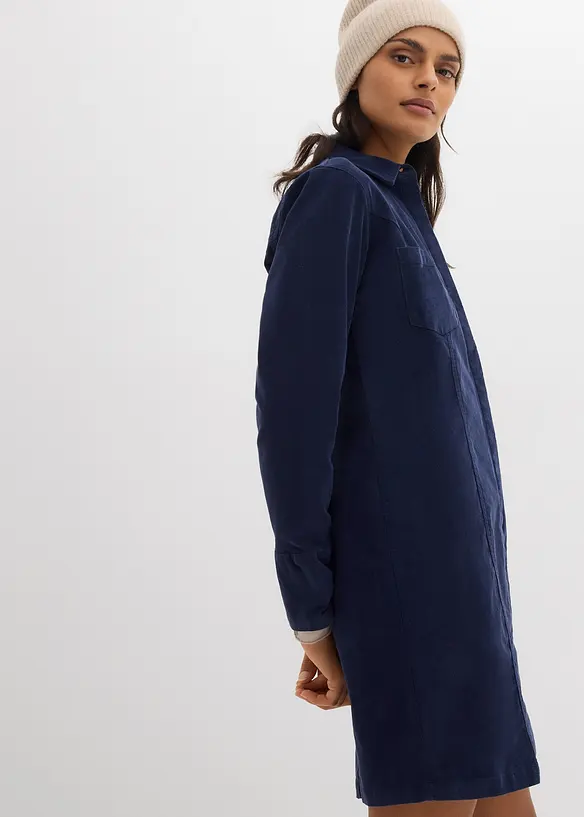 Přiléhavé manšestrové šaty, bonprix