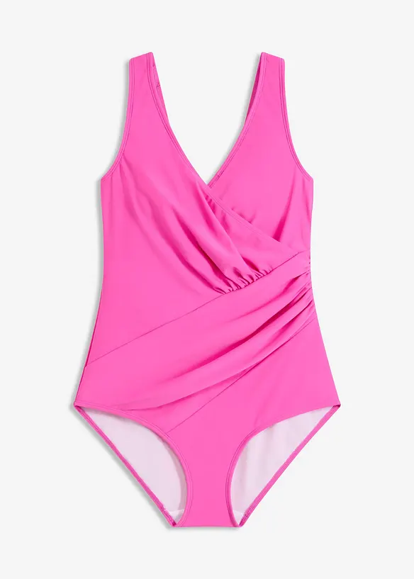 Stahovací jednodílné plavky, střední tvarující efekt, se zavinovacím vzhledem, bonprix