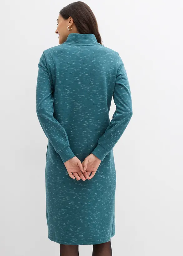 Mikinové šaty s límečkem na zip, bonprix