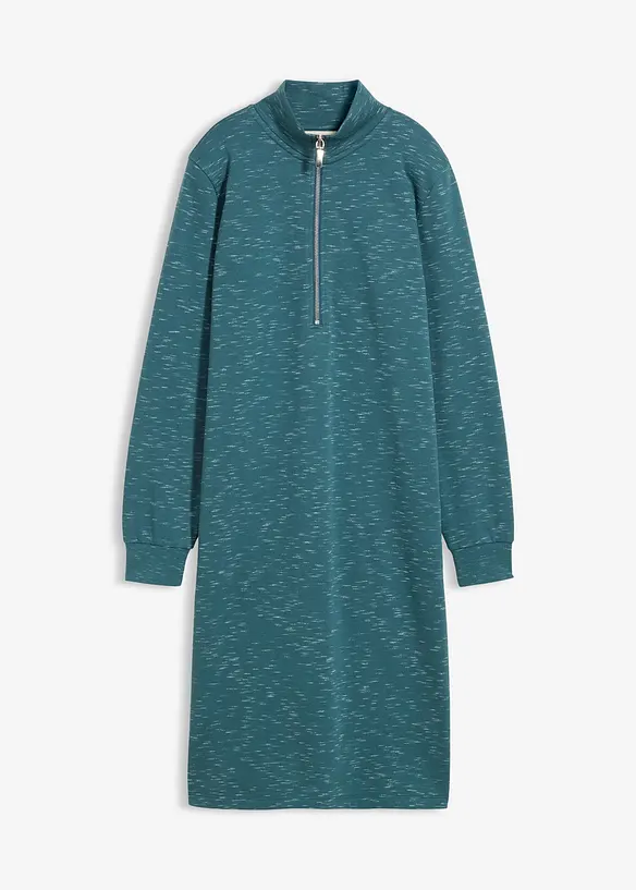 Mikinové šaty s límečkem na zip, bonprix