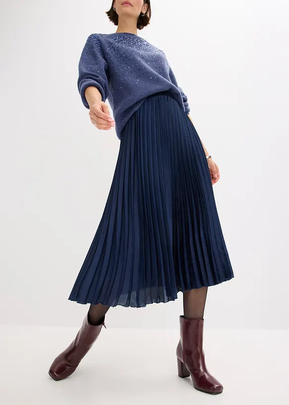 Plisovaná sukně z jemného saténu, bonprix