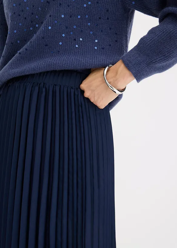 Plisovaná sukně z jemného saténu, bonprix