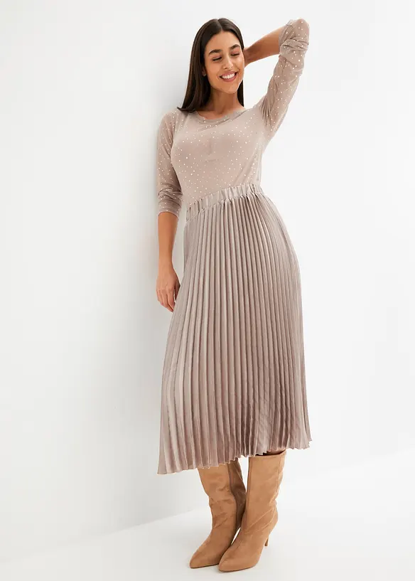 Plisovaná sukně z jemného saténu, bonprix