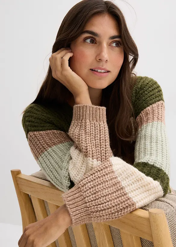 Kabátek z hrubé pleteniny s přechodem barev, bonprix