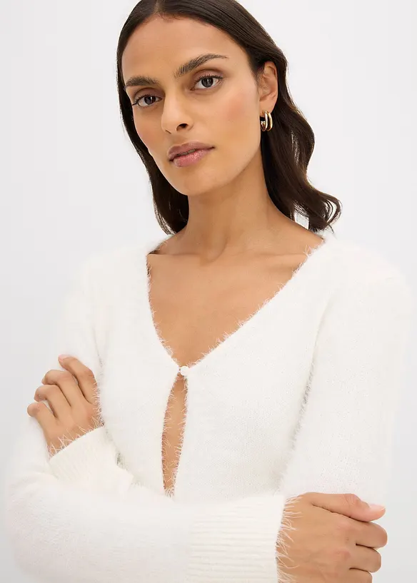 Kabátek z jemné pleteniny z péřové příze, bonprix